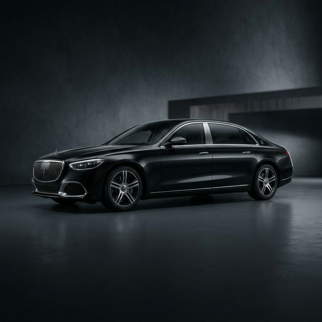 Ultra luxury black sedan